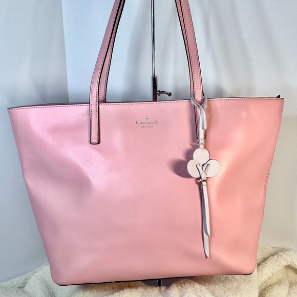 kate spade Handbags - Kate Spade Pink Leather Tote Bag Large Shoulder Purse Feminine Designer Handbag